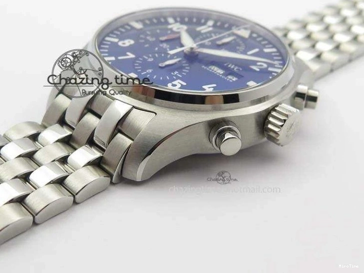 MIROTIME 0808 UrbanChic Pilot Chrono 2016 IW377714 ZF 1:1 Best Edition Blue Dial On SS Bracelet A7750 V 7272